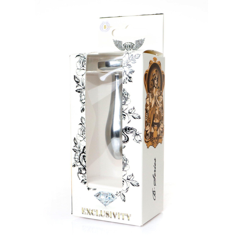 Анальна пробка B - Series HeavyFun Bullet Jewellery Silver Plug, діаметр 2 см, довжина 7,7 см, Clear