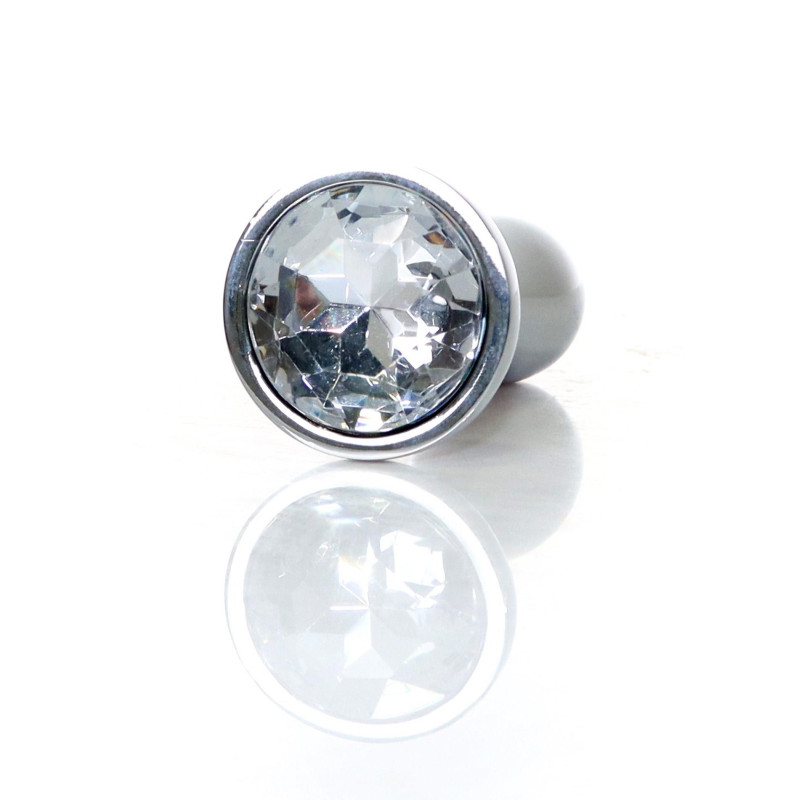 Анальна пробка B - Series HeavyFun Bullet Jewellery Silver Plug, діаметр 2 см, довжина 7,7 см, Clear