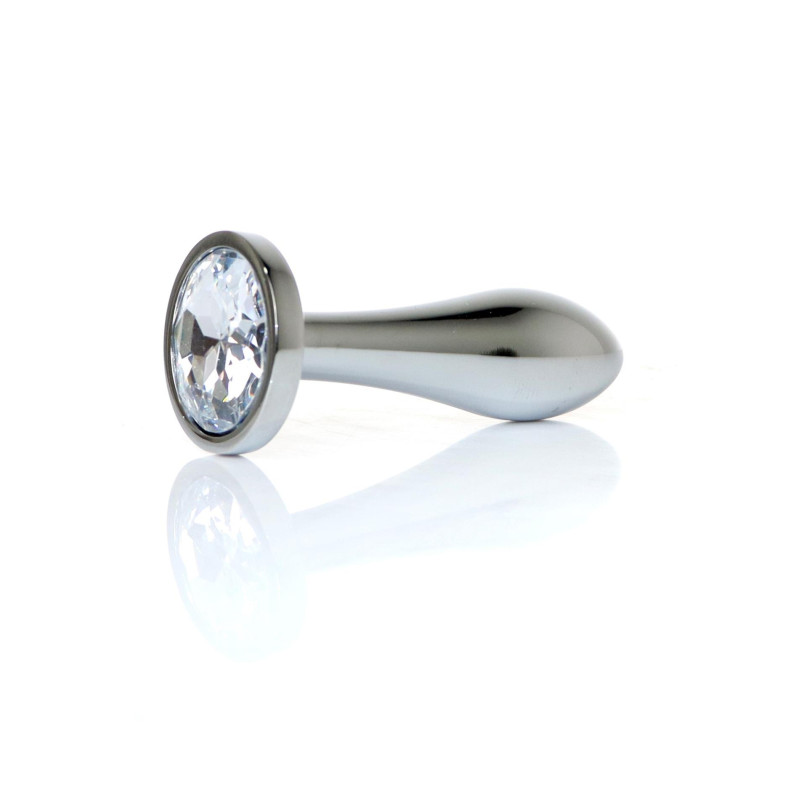 Анальна пробка B - Series HeavyFun Bullet Jewellery Silver Plug, діаметр 2 см, довжина 7,7 см, Clear