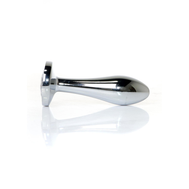 Анальна пробка B - Series HeavyFun Bullet Jewellery Silver Plug, діаметр 2 см, довжина 7,7 см, Clear