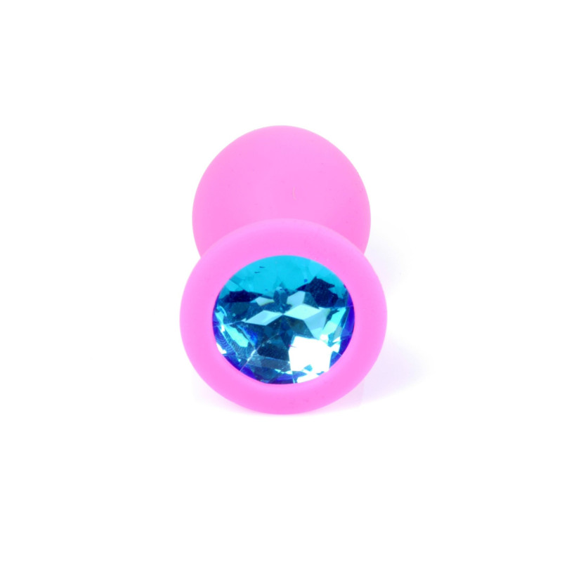 Анальна пробка B - Series HeavyFun Classic Jewellery Silicone Pink Plug, діаметр 3,5 см, довжина 8 см, Blue