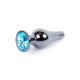 Анальная пробка B - Series HeavyFun Long Jewellery Dark Silver Plug, диаметр 3 см, длина 9,5 см, Blue