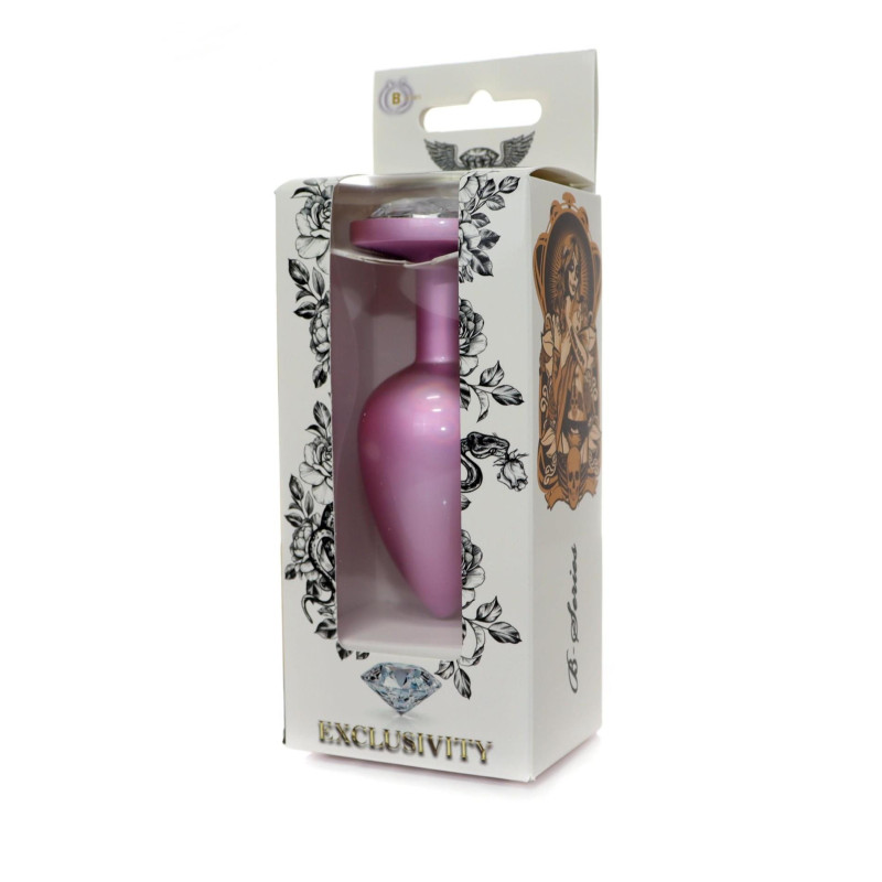 Анальна пробка B - Series HeavyFun Pearl Classic Jewellery Pink Plug Clear L