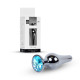 Анальная пробка B - Series HeavyFun Long Jewellery Dark Silver Plug, диаметр 3 см, длина 9,5 см, Blue