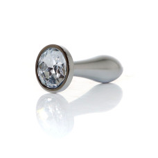 Анальна пробка B - Series HeavyFun Bullet Jewellery Silver Plug, діаметр 2 см, довжина 7,7 см, Clear