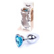 Анальна пробка B - Series HeavyFun Heart Jewellery Silver Plug, діаметр 2,7 см, довжина 7 см, Blue