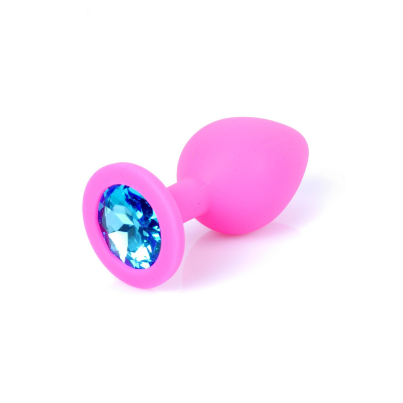 Анальна пробка B - Series HeavyFun Classic Jewellery Silicone Pink Plug, діаметр 3,5 см, довжина 8 см, Blue