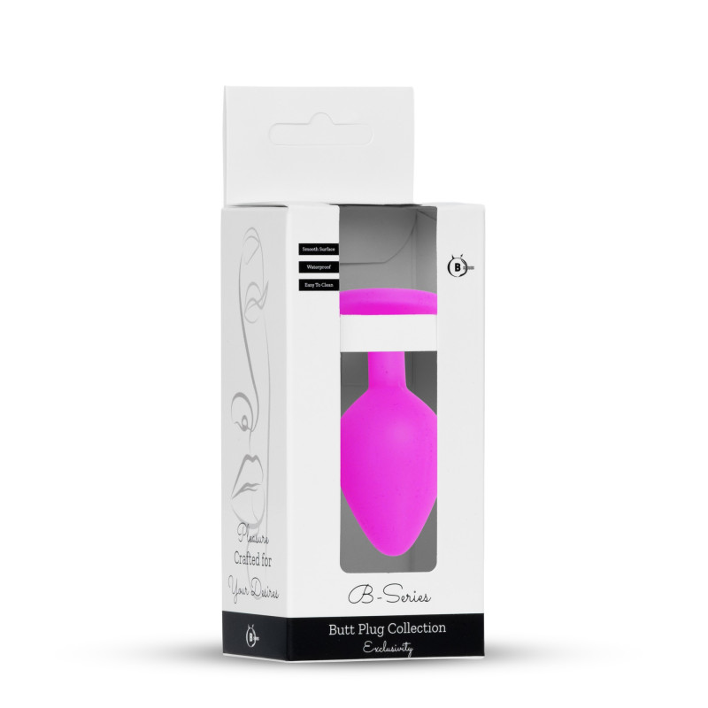 Анальна пробка B - Series HeavyFun Classic Jewellery Silicone Pink Plug, діаметр 3,5 см, довжина 8 см, Blue