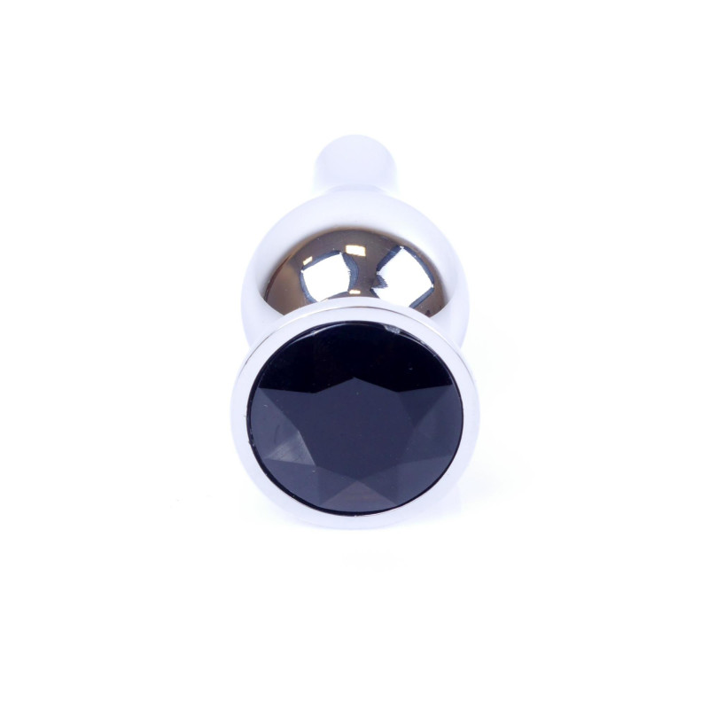 Анальная пробка B – Series HeavyFun Long Jewellery Silver Plug, диаметр 3 см, длина 9,5 см, Black