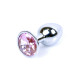 Анальная пробка B – Series HeavyFun Classic Jewellery Silver Plug, диаметр 2,7 см, длина 7 см, Pink