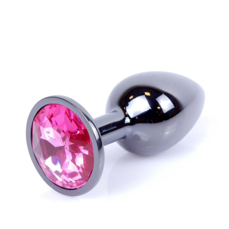 Анальна пробка B - Series HeavyFun Classic Jewellery Dark Silver Plug, діаметр 2,7 см, довжина 7 см, Pink