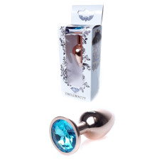 Анальна пробка B - Series HeavyFun Classic Jewellery Red Gold Plug, діаметр 2,7 см, довжина 7 см, Blue