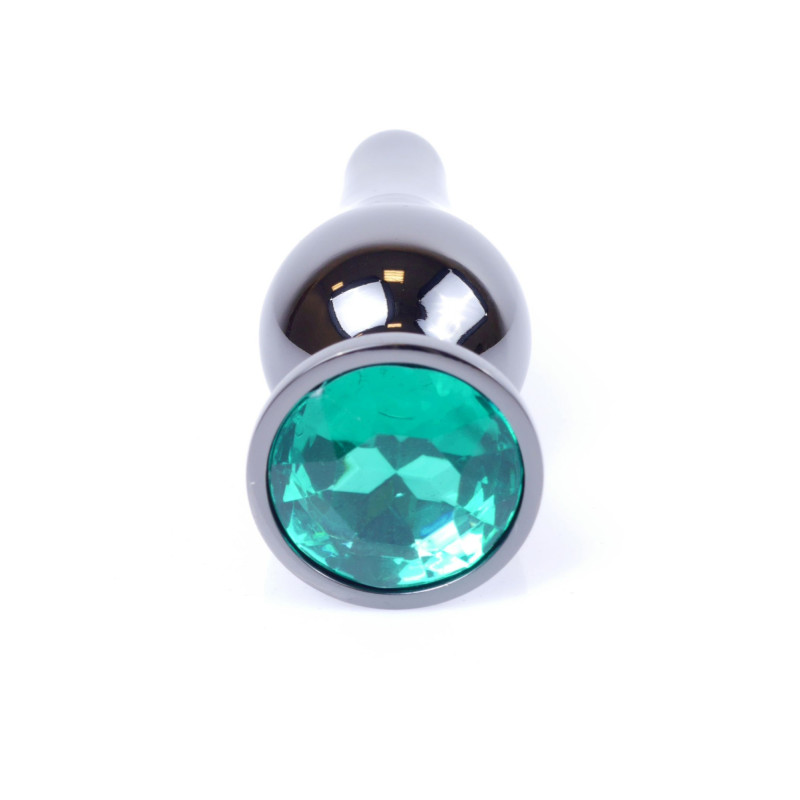 Анальна пробка B - Series HeavyFun Long Jewellery Dark Silver Plug, діаметр 3 см, довжина 9,5 см, Green