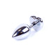 Анальная пробка B - Series HeavyFun Heart Jewellery Silver Plug, диаметр 2,7 см, длина 7 см, Clear