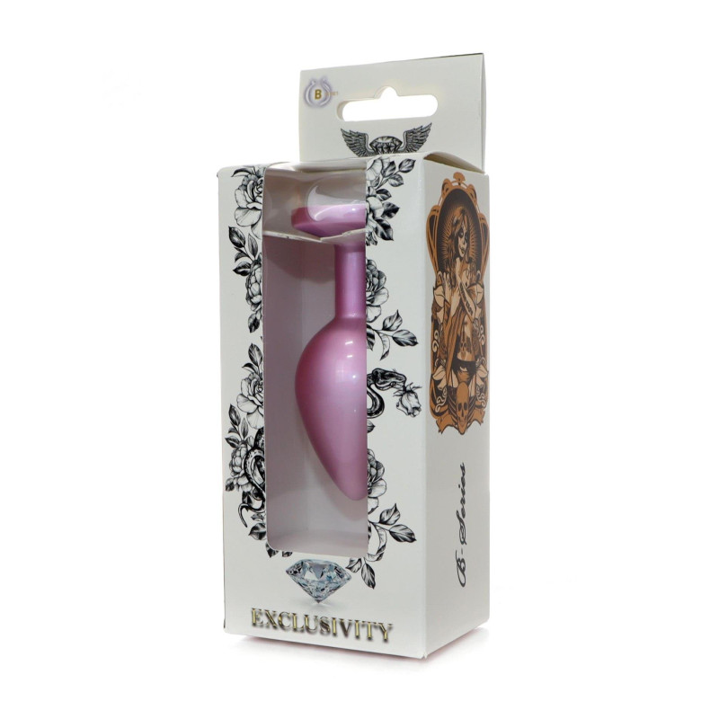 Анальна пробка B - Series HeavyFun Pearl Classic Jewellery Pink Plug Clear M
