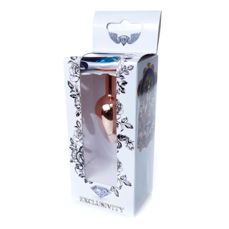 Анальна пробка B - Series HeavyFun Classic Jewellery Red Gold Plug, діаметр 2,7 см, довжина 7 см, Blue