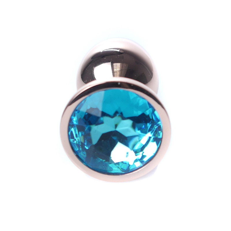 Анальна пробка B - Series HeavyFun Classic Jewellery Red Gold Plug, діаметр 2,7 см, довжина 7 см, Blue