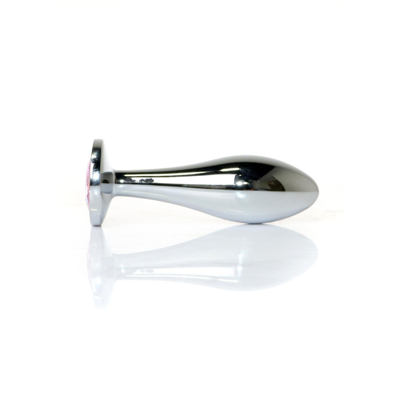 Анальна пробка B - Series HeavyFun Bullet Jewellery Silver Plug, діаметр 2,8 см, довжина 9,2 см, Pink