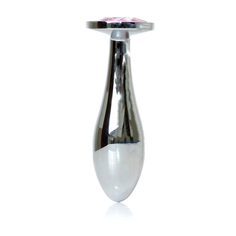 Анальна пробка B - Series HeavyFun Bullet Jewellery Silver Plug, діаметр 2,8 см, довжина 9,2 см, Pink