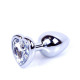 Анальная пробка B - Series HeavyFun Heart Jewellery Silver Plug, диаметр 2,7 см, длина 7 см, Clear