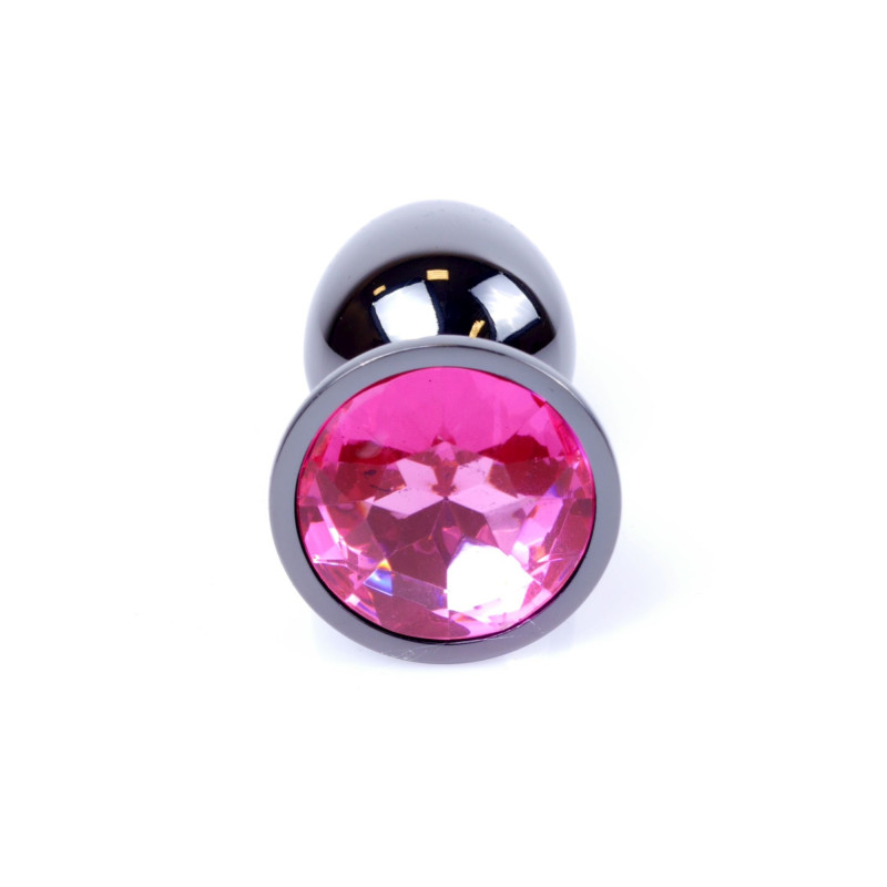 Анальна пробка B - Series HeavyFun Classic Jewellery Dark Silver Plug, діаметр 2,7 см, довжина 7 см, Pink