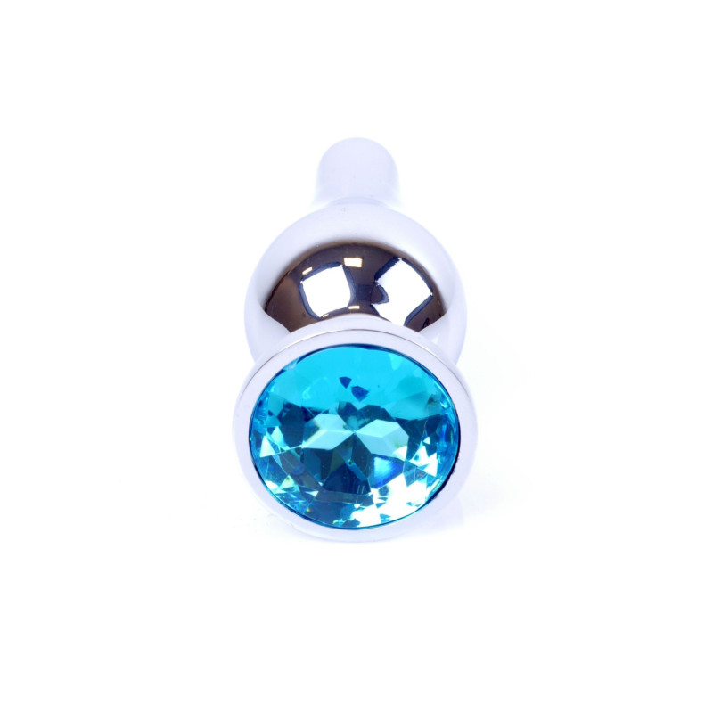 Анальная пробка B - Series HeavyFun Long Jewellery Silver Plug, диаметр 3 см, длина 9,5 см, Blue