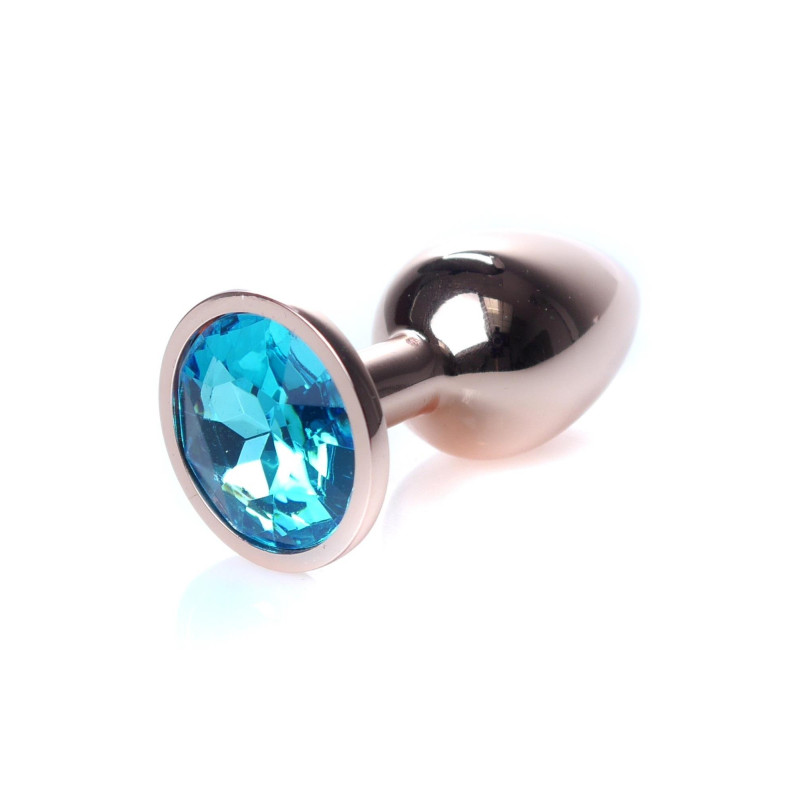 Анальна пробка B - Series HeavyFun Classic Jewellery Red Gold Plug, діаметр 2,7 см, довжина 7 см, Blue