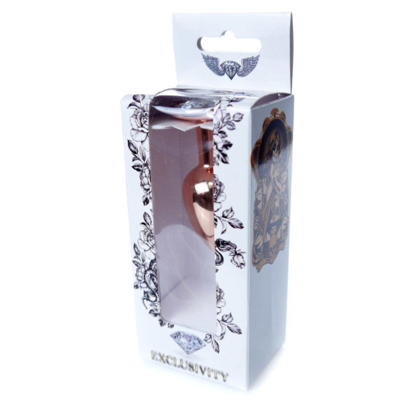Анальная пробка B – Series HeavyFun Classic Jewellery Red Gold Plug, диаметр 2,7 см, длина 7 см, Clear
