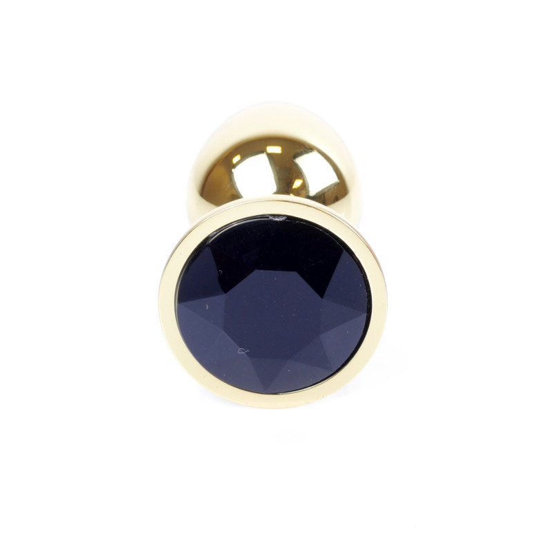 Анальна пробка B - Series HeavyFun Classic Jewellery Gold Plug, діаметр 2,7 см, довжина 7 см, Black