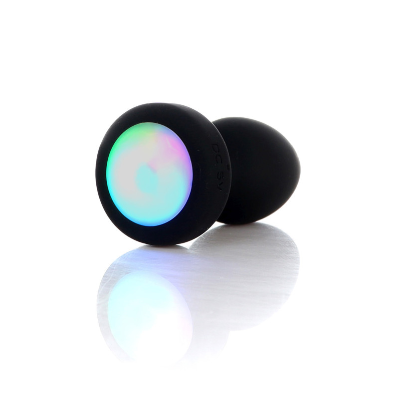 Анальная вибропробка B - Series HeavyFun Silicone Black Plug Disco Flashlight