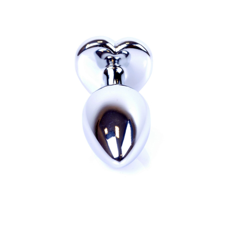 Анальная пробка B - Series HeavyFun Heart Jewellery Silver Plug, диаметр 2,7 см, длина 7 см, Dark Blue
