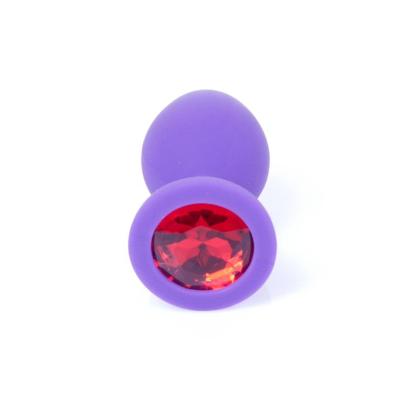 Анальна пробка B - Series HeavyFun Classic Jewellery Silicone Purple Plug , діаметр 3,5 см, довжина 8 см, Red