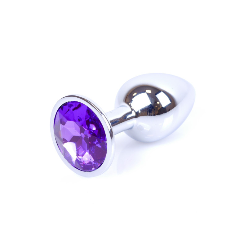 Анальна пробка B - Series HeavyFun Classic Jewellery Silver Plug, діаметр 2,7 см, довжина 7 см, Purple