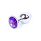 Анальна пробка B - Series HeavyFun Classic Jewellery Silver Plug, діаметр 2,7 см, довжина 7 см, Purple