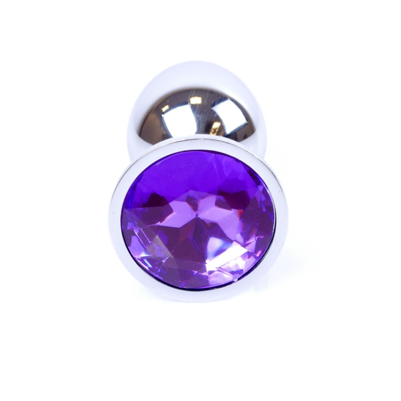 Анальна пробка B - Series HeavyFun Classic Jewellery Silver Plug, діаметр 2,7 см, довжина 7 см, Purple