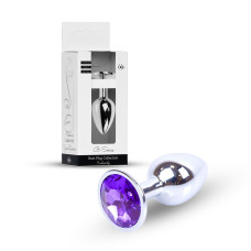 Анальная пробка B – Series HeavyFun Classic Jewellery Silver Plug, диаметр 2,7 см, длина 7 см, Purple
