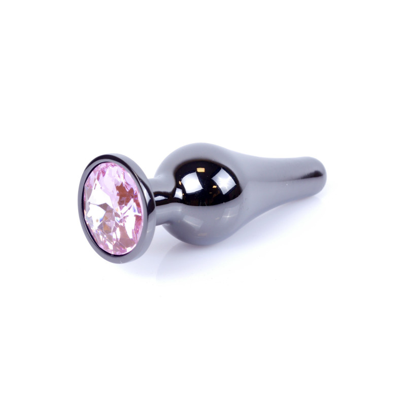 Анальна пробка B - Series HeavyFun Long Jewellery Dark Silver Plug, діаметр 3 см, довжина 9,5 см, Pink