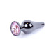 Анальна пробка B - Series HeavyFun Long Jewellery Dark Silver Plug, діаметр 3 см, довжина 9,5 см, Pink