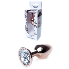 Анальна пробка B - Series HeavyFun Classic Jewellery Red Gold Plug, діаметр 2,7 см, довжина 7 см, Clear