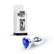 Анальная пробка B - Series HeavyFun Heart Jewellery Silver Plug, диаметр 2,7 см, длина 7 см, Dark Blue