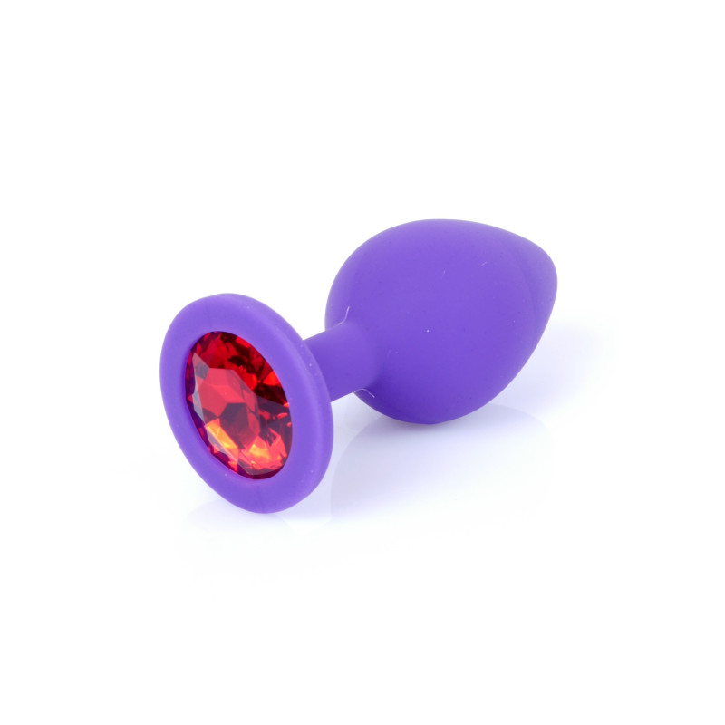 Анальна пробка B - Series HeavyFun Classic Jewellery Silicone Purple Plug , діаметр 3,5 см, довжина 8 см, Red