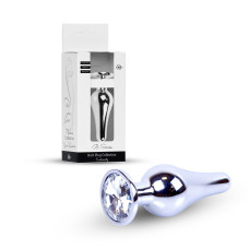 Анальная пробка B - Series HeavyFun Long Jewellery Silver Plug, диаметр 3 см, длина 9,5 см, Clear