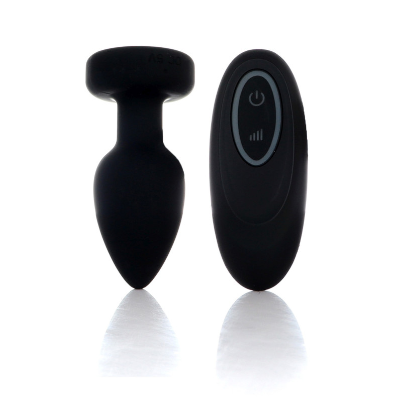 Анальная вибропробка B - Series HeavyFun Silicone Black Plug Disco Flashlight