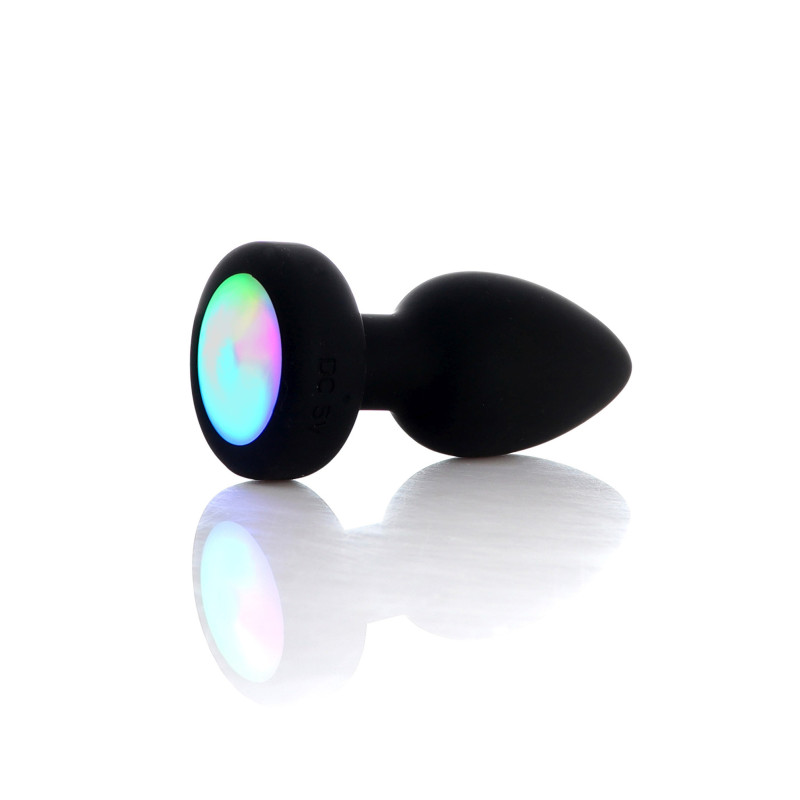 Анальная вибропробка B - Series HeavyFun Silicone Black Plug Disco Flashlight