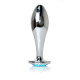 Анальна пробка B - Series HeavyFun Bullet Jewellery Silver Plug, діаметр 3,2 см, довжина 10,5 см, Light Blue