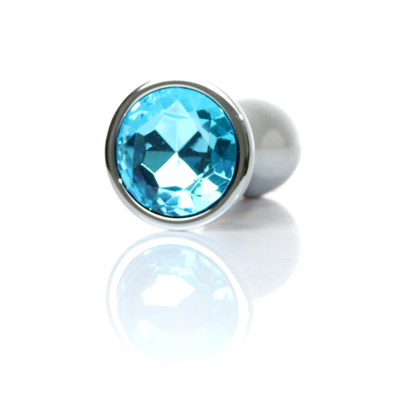 Анальна пробка B - Series HeavyFun Bullet Jewellery Silver Plug, діаметр 3,2 см, довжина 10,5 см, Light Blue