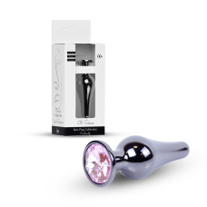 Анальна пробка B - Series HeavyFun Long Jewellery Dark Silver Plug, діаметр 3 см, довжина 9,5 см, Pink