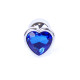 Анальная пробка B - Series HeavyFun Heart Jewellery Silver Plug, диаметр 2,7 см, длина 7 см, Dark Blue
