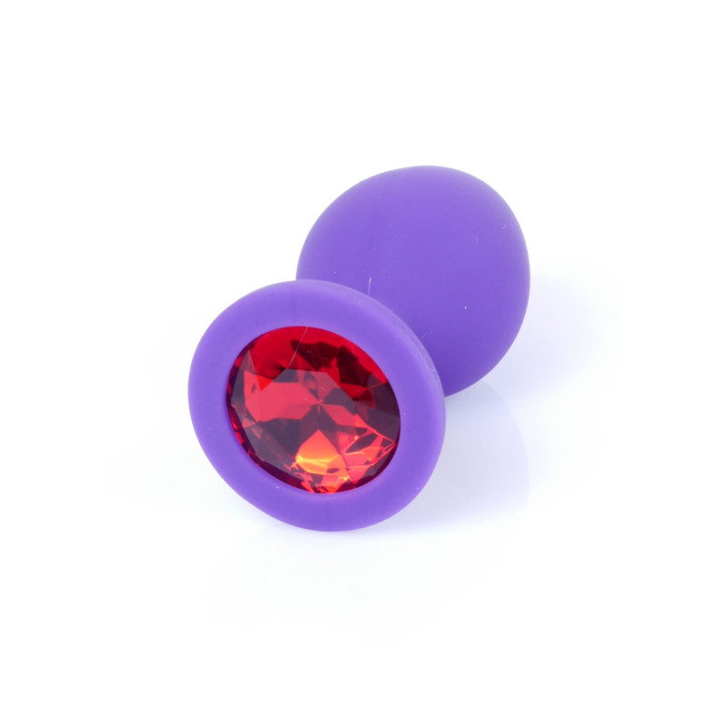 Анальна пробка B - Series HeavyFun Classic Jewellery Silicone Purple Plug , діаметр 3,5 см, довжина 8 см, Red