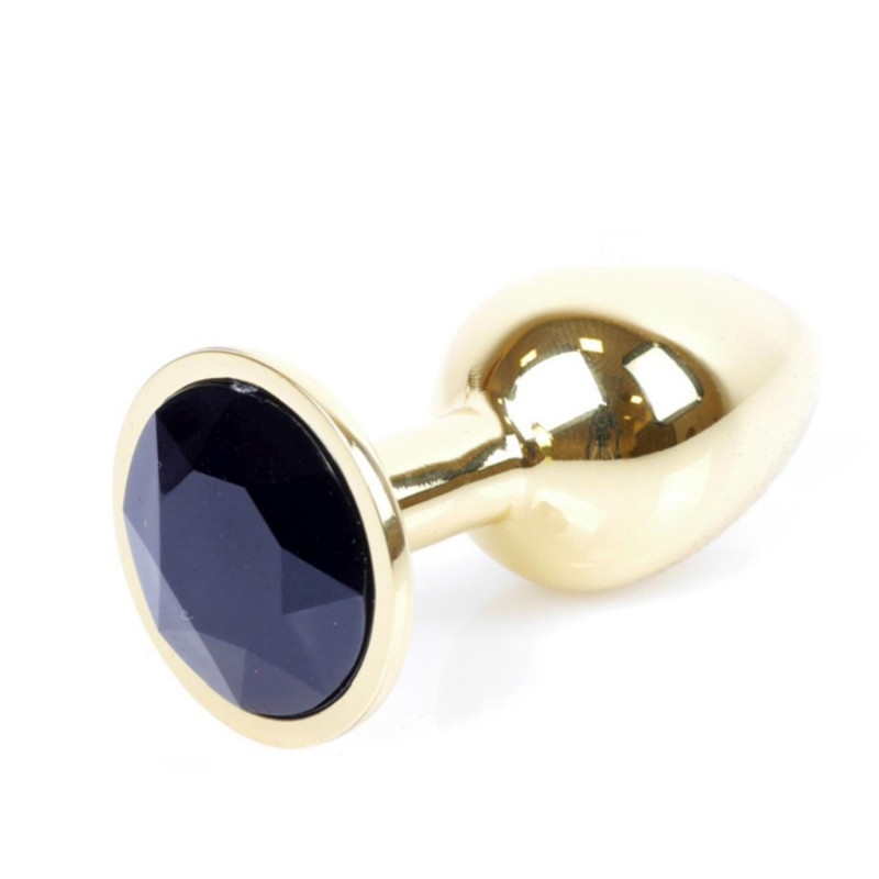 Анальна пробка B - Series HeavyFun Classic Jewellery Gold Plug, діаметр 2,7 см, довжина 7 см, Black
